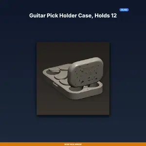 Guitar Pick Holder Case, Holds 12 Picks, Pocket Sized, Snap Closure - 3D Printable STL File