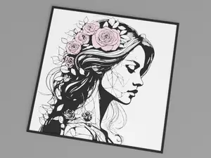 Girl with Roses – Wall Decoration V1