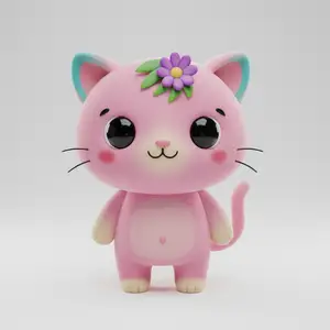 Pink cat figure