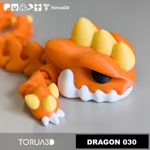 Articulated Dragon 030 - Print in place - No supports - 3mf - STL