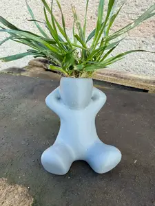 Stick figure as a flower pot