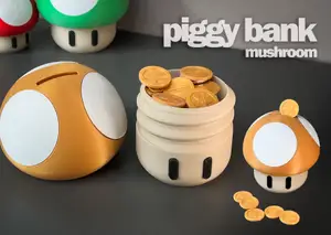 Super Mario mushroom Piggy Bank Money Bank