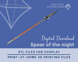Shadowheart Spear of the Night STL Files - Baldurs Gate 3 Cosplay Prop (Digital Download)