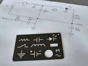 Electronics Schematic Stencil (Credit Card Size)