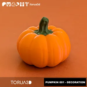 Pumpkin 001 for decoration - Print in place - No supports - 3mf - stl