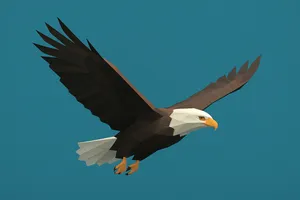 Low poly eagle in flight
