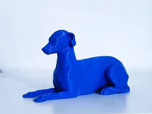 Greyhound seated sculpture