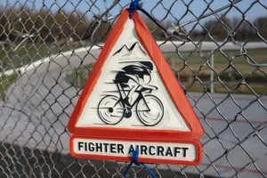 “Fighter Aircraft” – Funny Cyclist Sign