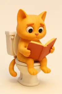Funny Cat Reading