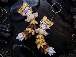 Fluffy Tail Cute Flexi Baby Cheetah - Articulated Toy & Keychain
