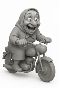 Grandma on a motorcycle