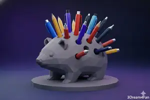 Hedgehog Pen Holder: The Ultimate Low-Poly Desktop Organizer