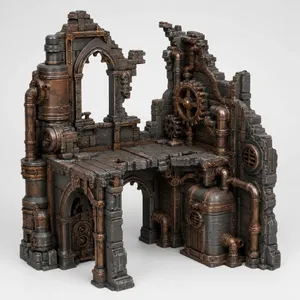 Industrielles Ruinenmodel im Steampunk-Stil/Industrial steampunk-style ruin model