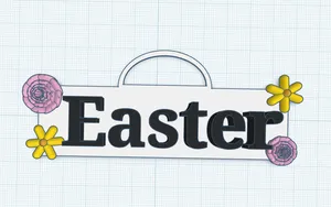 Easter Sign with Flowers