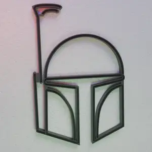 Sci-Fi Helmet LED Outline | 6mm LED | Wall Light (Fan Inspired) | Size 390X390mm !!!