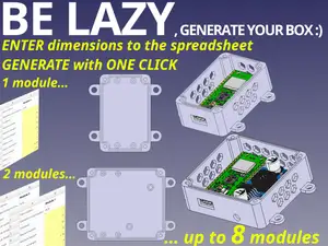 BE LAZY Modular electronics enclosure / case / box - PARAMETRIC