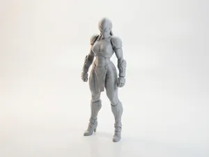 Armored Female Warrior Figurine 3D Printable