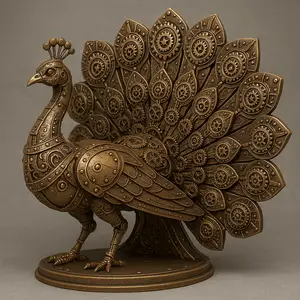 Steampunk Peacock Statue
