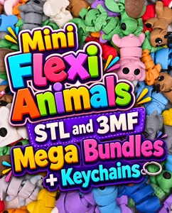 Mini Flexi Animals Articulated STL & 3MF Files