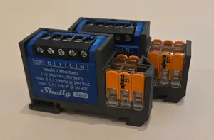 Shelly 1 mini Gen3 / 1PM mini / Plus PM mini DIN rail holder with wago 221