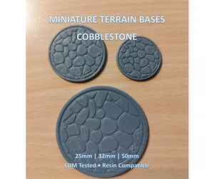 D&D Miniature Base 25mm/32mm/50mm - Cobblestone Street - Tabletop RPG Terrain