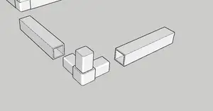 Square tube 3 Way connector 20mm