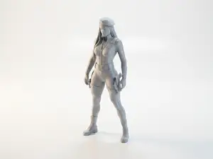 Soldier In Bodysuit Female Figurine 3D Printable