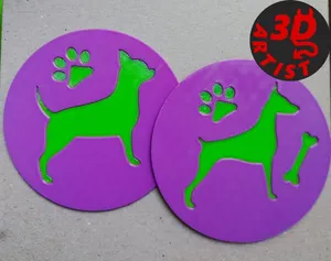 Dog Cup coasters Set 4 models
