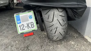 Motorcycle license plate holder