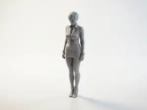 Short Hair Lady Figurine Female Figure 3D Printable
