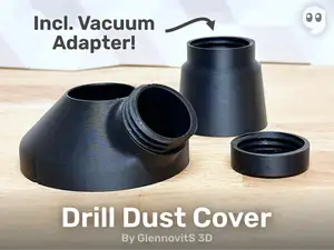 Drill Dust Collector (use with or without a vacuum - incl. alignment marks)