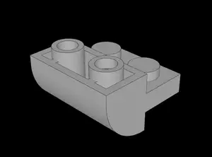 Lego Compatible (1750.dat) Brick 2 x 2 x 1 with Curved Bottom