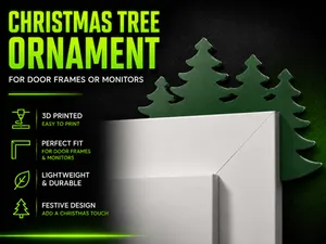 Christmas Tree Ornament for Door Frames or Monitor Edges