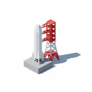 Low Poly Rocket Launch Pad