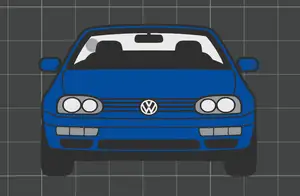 Car Keychain - Volkswagen Golf 3 Cabrio