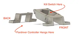 Razor MX500/MX650 Fardriver bracket with Battery Disconnect Switch (kill switch) mount point