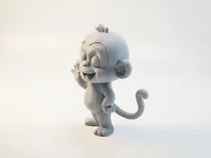 Happy Monkey Figurine Animal 3D Printable