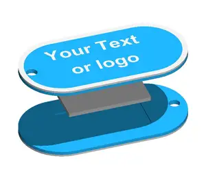 Double-sided keychain with your own text or logo III- Simple concept.