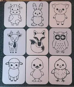 18x Animal Stencil Templates (for Sponge, Brush, or Airbrush)