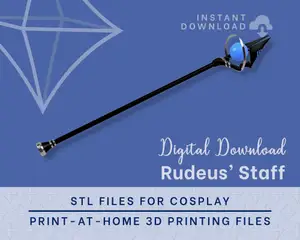 Rudeus Staff STL Files - Mushoku Tensei: Jobless Reincarnation Cosplay Prop (Digital Download)