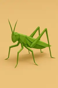 Low poly grasshopper