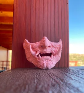Little Sakura Oni Demon Mask - Japanese Folk Art