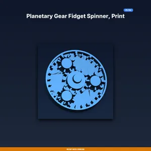 Planetary Gear Fidget Spinner, Print in Place, Interlocking Gears, - 3D Printable STL File