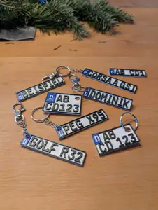 Editable Car Euro Plate Kennzeichen Auto Bike Quad Motorrad Keychain Schlüsselanhänger