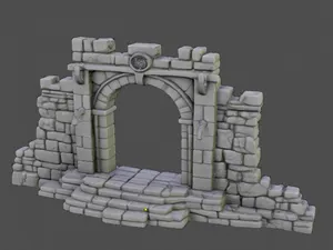 DND Wargame Wall Portal with steps (NOSupport) FDM Easy to print terrain