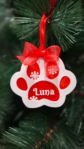 Christmas Ornament little cat paw
