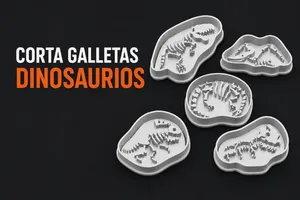 Set de Corta Galletas de Dinosaurios | 5 Modelos STL para Impresión 3D