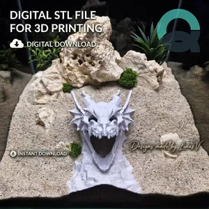 Dragon Skull - Aquarium Cave | Fish Hideout | Shrimp Shelter | Natural Rock | Aquascaping | Aquarium Decor