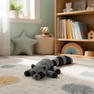 Knitted Raccoon Flexi Toy