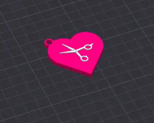Heart Scissors NFC Keychain – Salon/Barber Edition